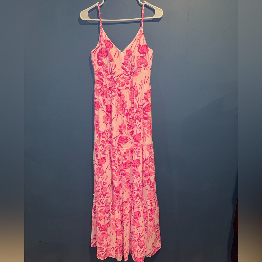 🩷 NWT Lilly Pulitzer Hot Pink Maxi Dress - 0 - Picture 9 of 10